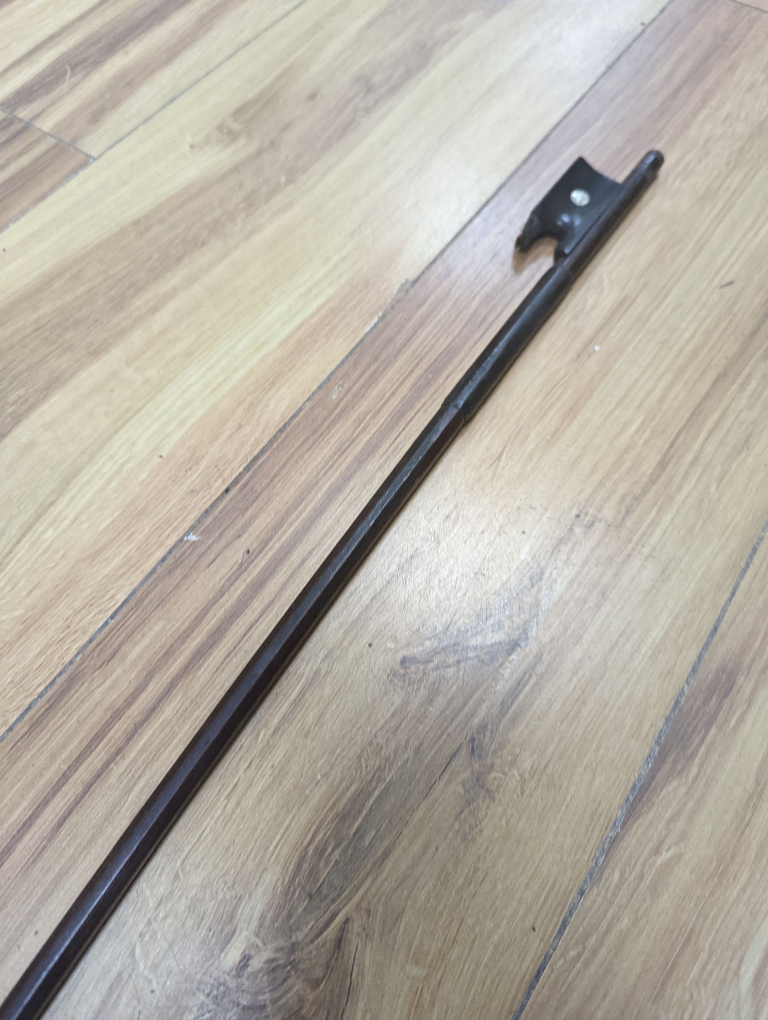 A violin and bow, various records etc